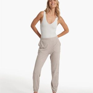 Vuori Halo Bodysuit White Tank Top Light Grey (Salt Heather) Size Small